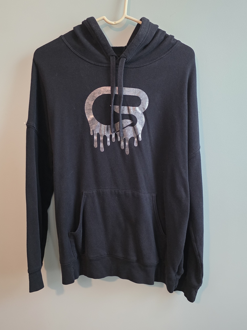 Cyclebar Black Pullover Hoodie with Metallic Drip Logo
